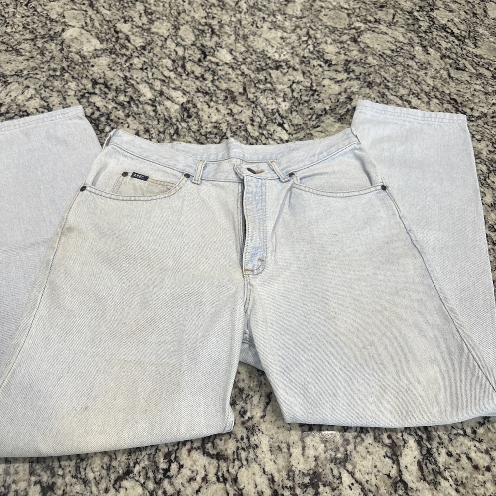 VTG 80s‎ Mr. Lee Denim Mom Jeans Light Wash High Waist USA 32x28